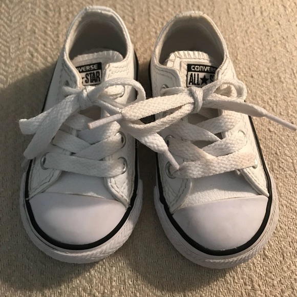 all white leather converse toddler